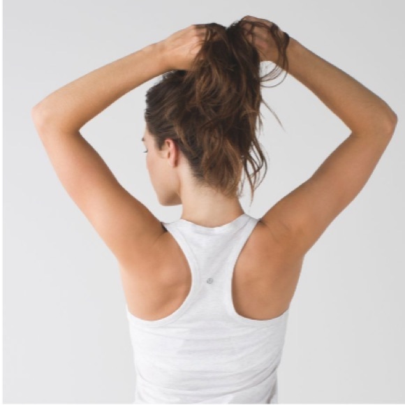 Lululemon Heathered White Racerback Tank - Picture 2 of 5